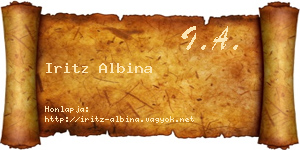 Iritz Albina névjegykártya